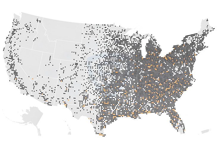 Rural Reach Map of US